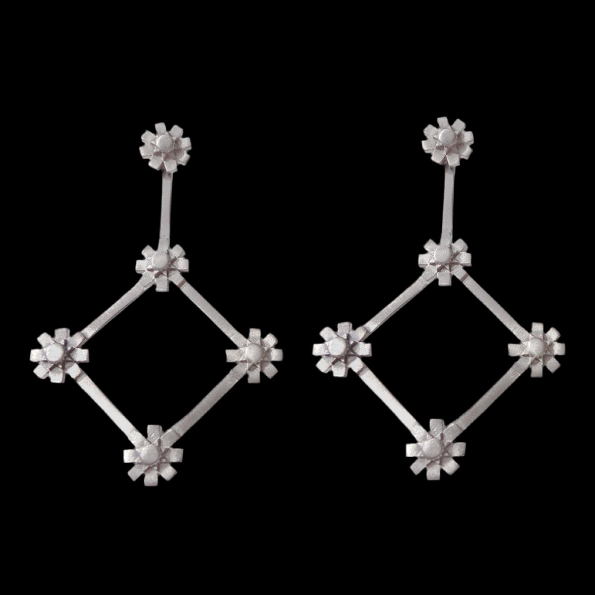 Stud and Hanging Flower Earrings