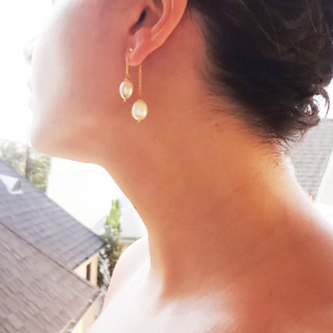 Chain Pearl Earrings