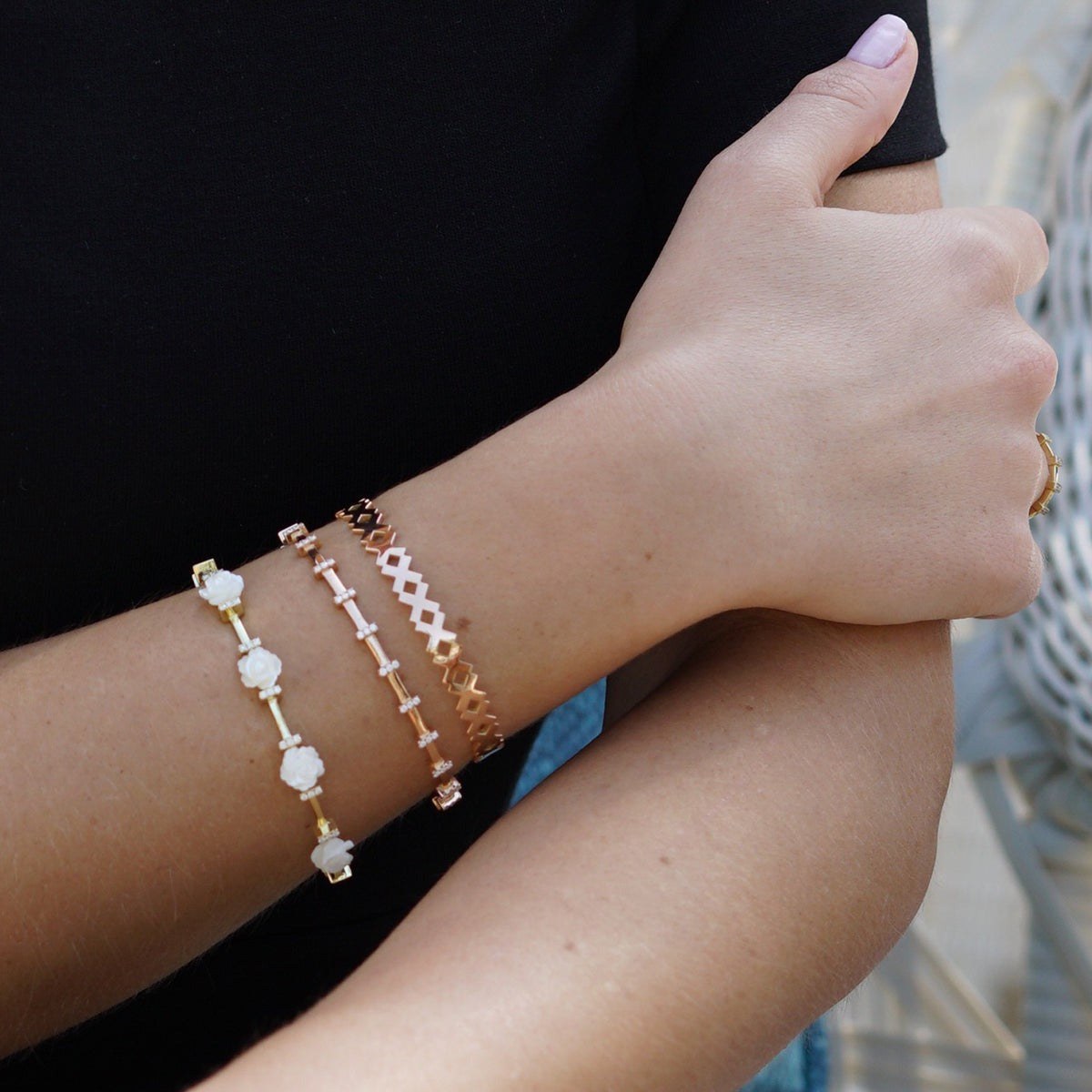 Rose Gold Achaemenid Diamond Bangle