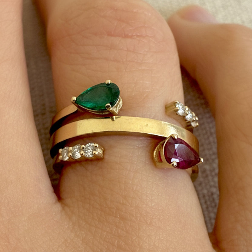 Emerald Pear Ring