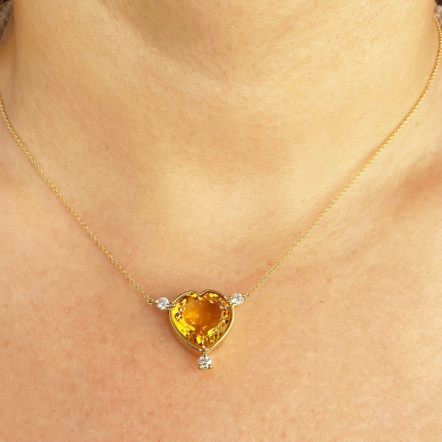 Citrine Heart Necklace