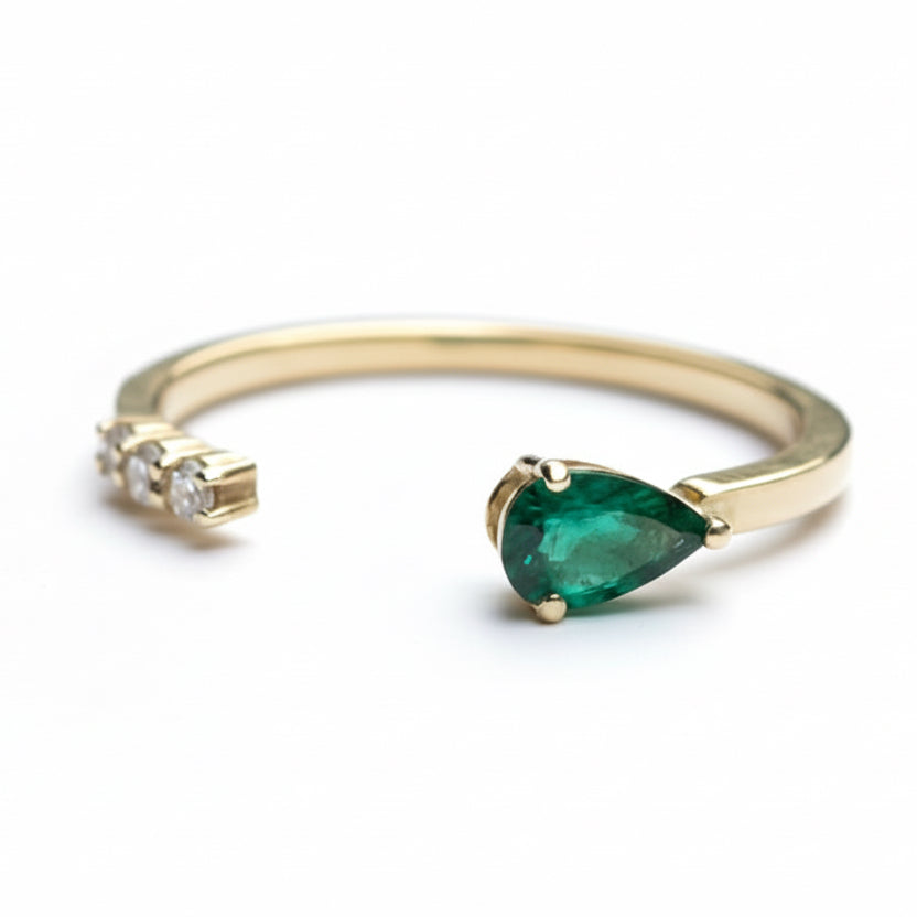 Emerald Pear Ring