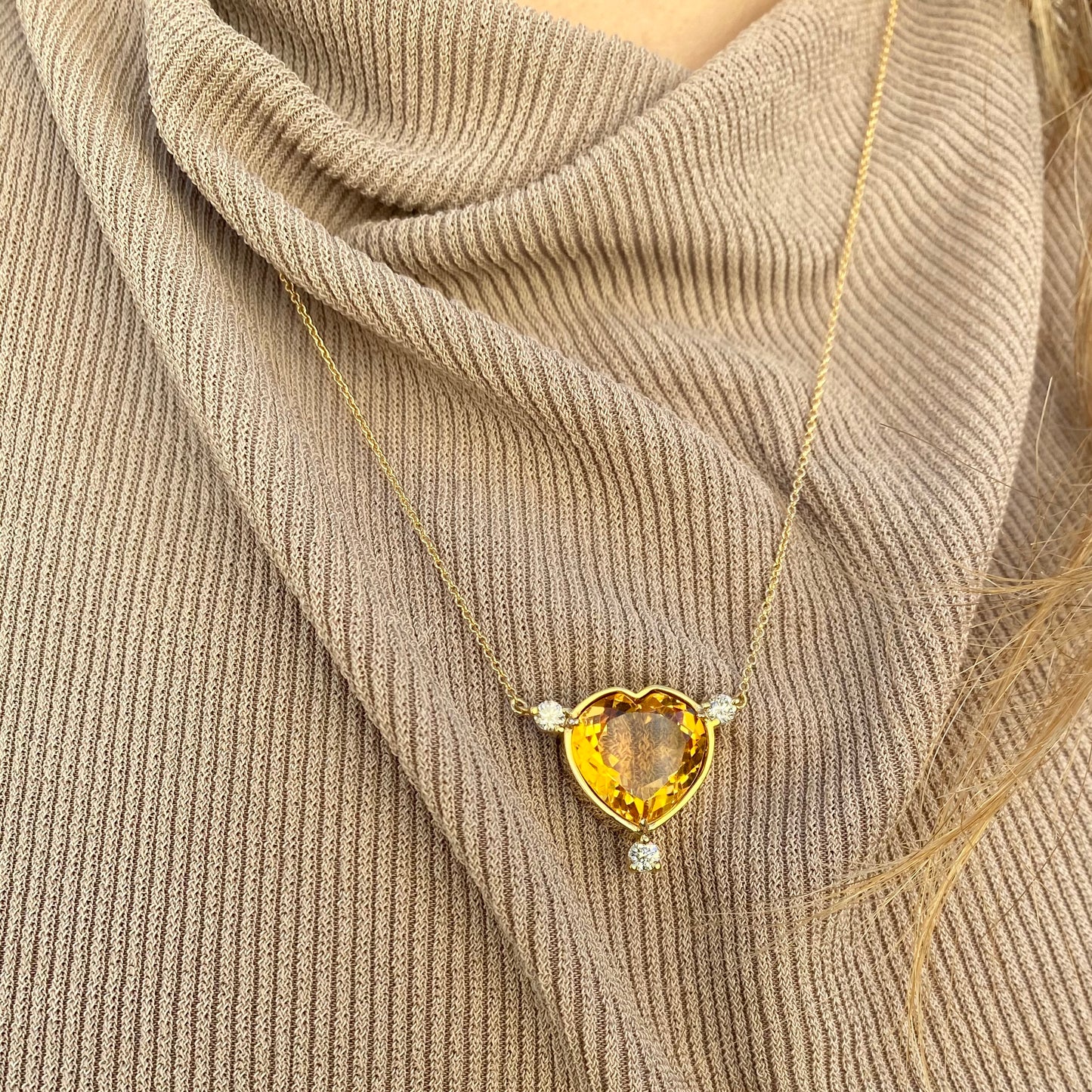 Citrine Heart Necklace