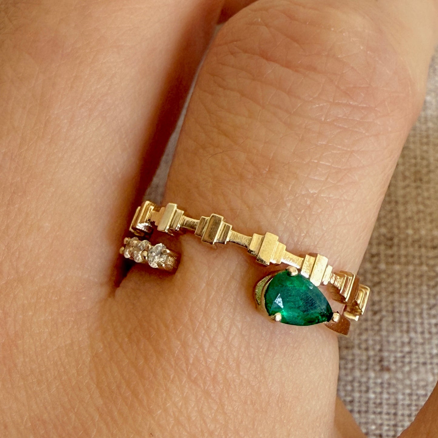 Emerald Pear Ring
