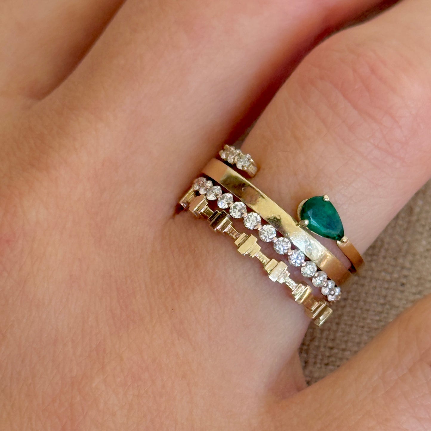 Emerald Pear Ring