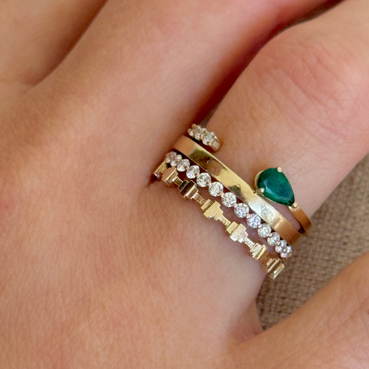 Emerald Pear Ring