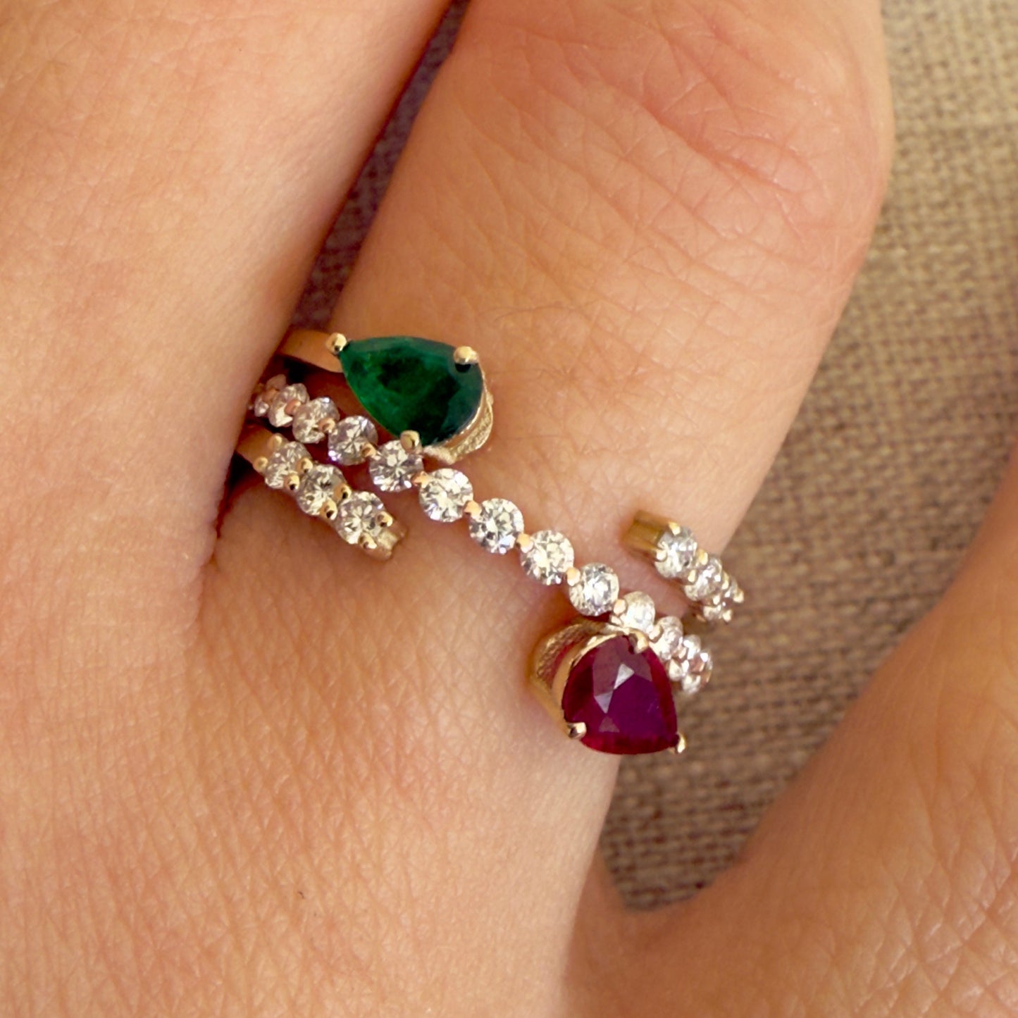 Emerald Pear Ring