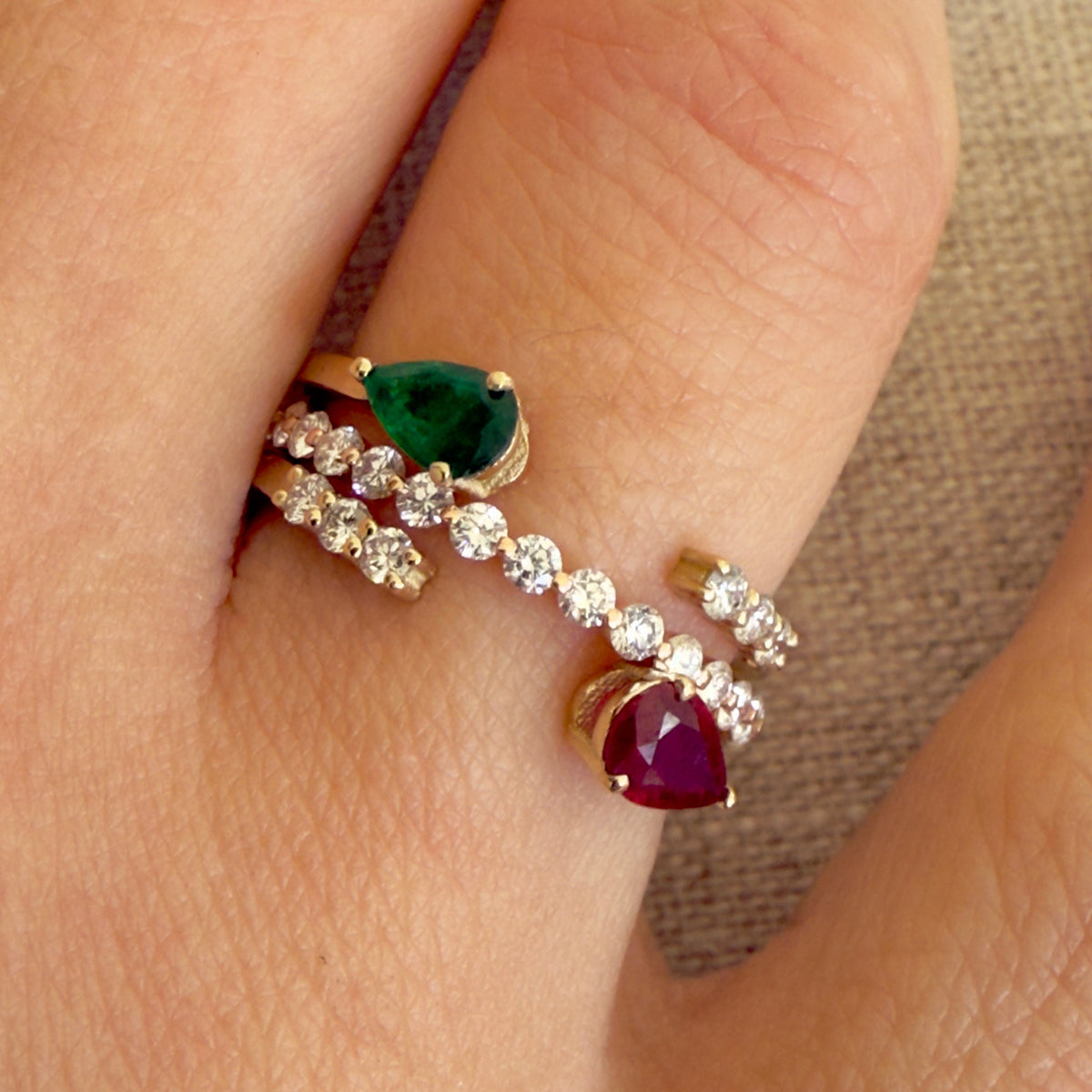 Emerald Pear Ring