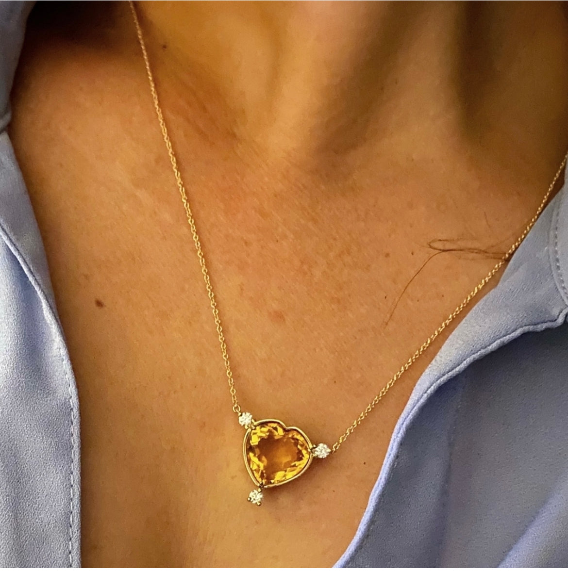 Citrine Heart Necklace