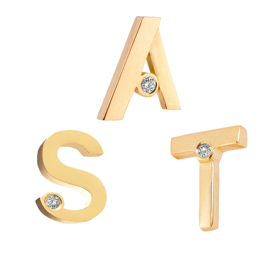 Letter Stud Earrings