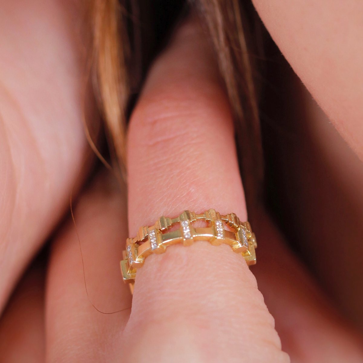Aiva Yellow Gold Diamond Ring