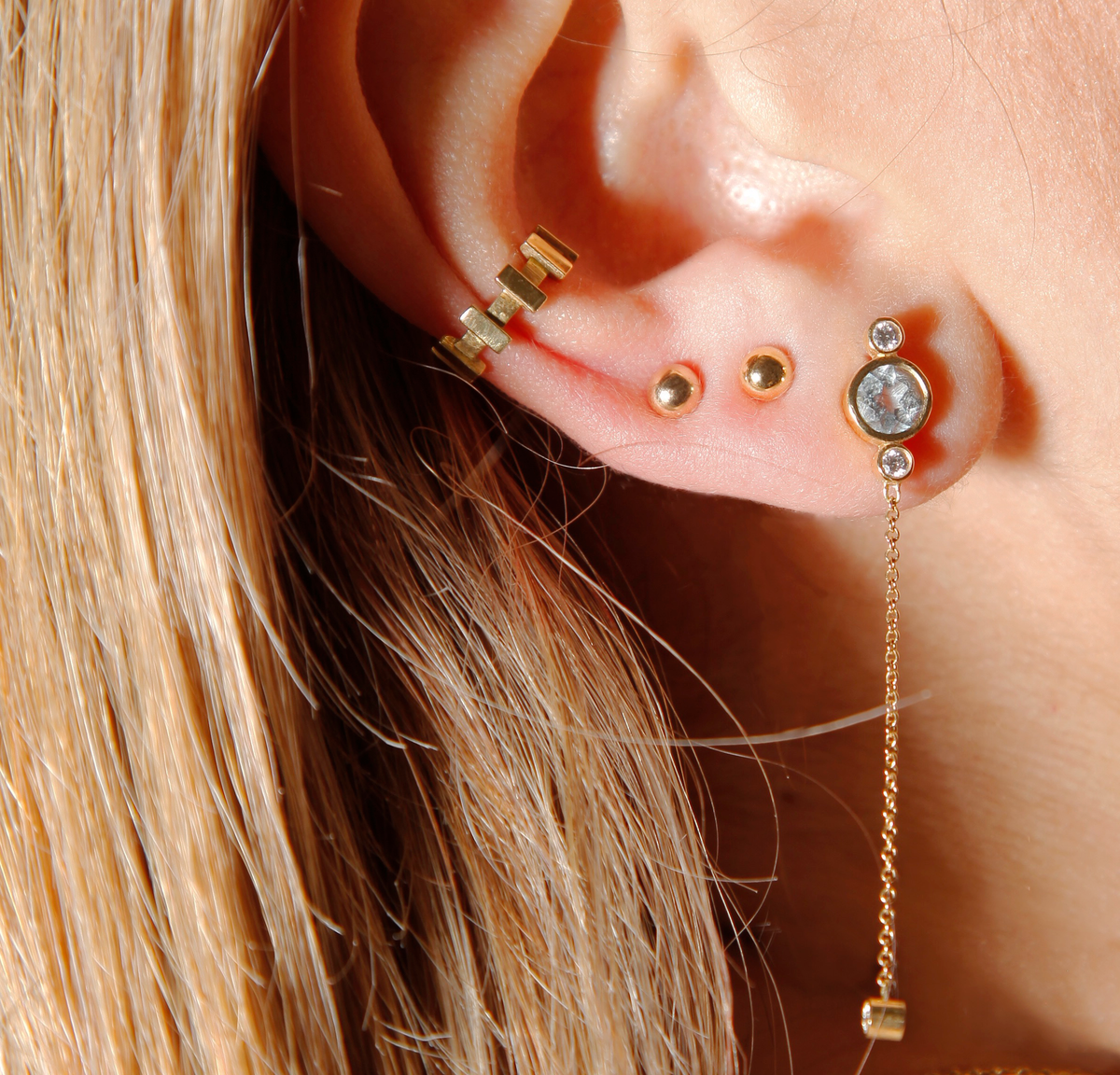 Diamond Aquamarine Earring