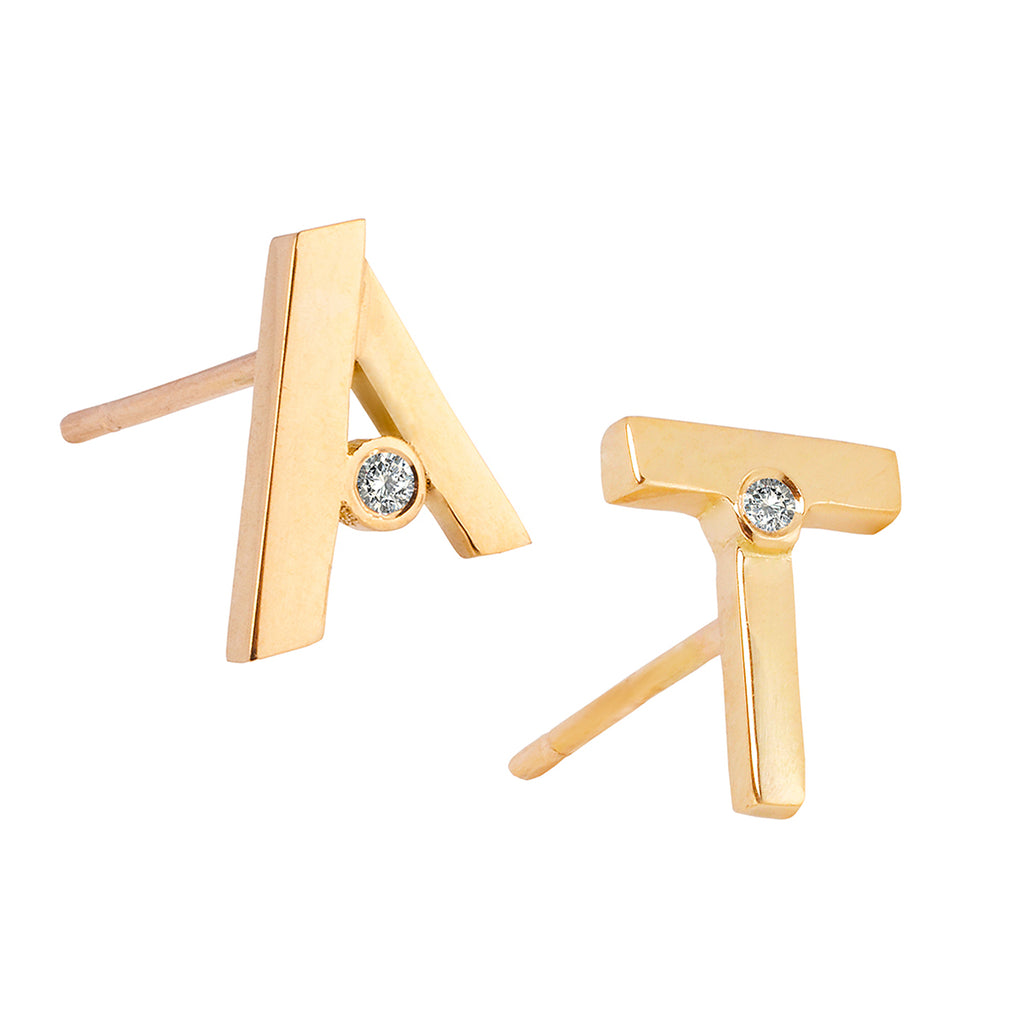 Letter Stud Earrings