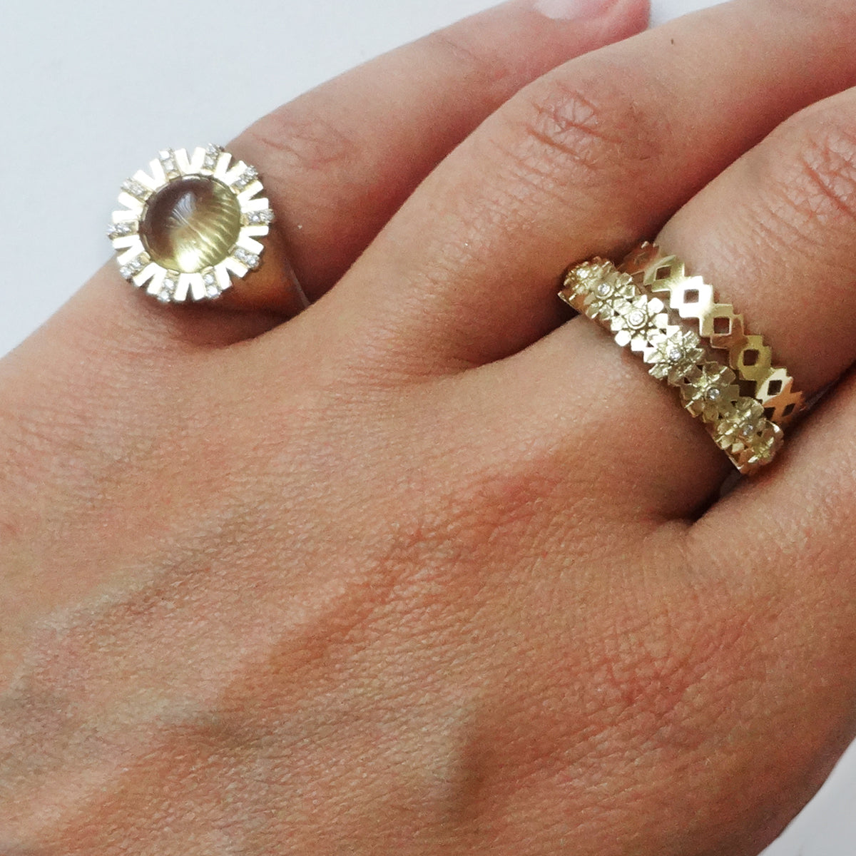 X Flower Diamond Ring