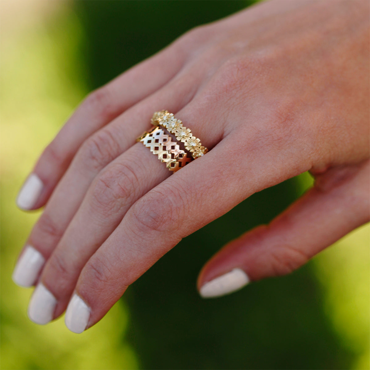 X Flower Diamond Ring