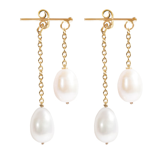 Chain Pearl Earrings