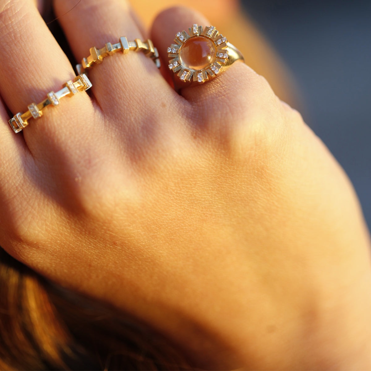 Birth stone signet ring