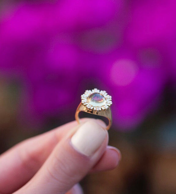 Birth stone signet ring