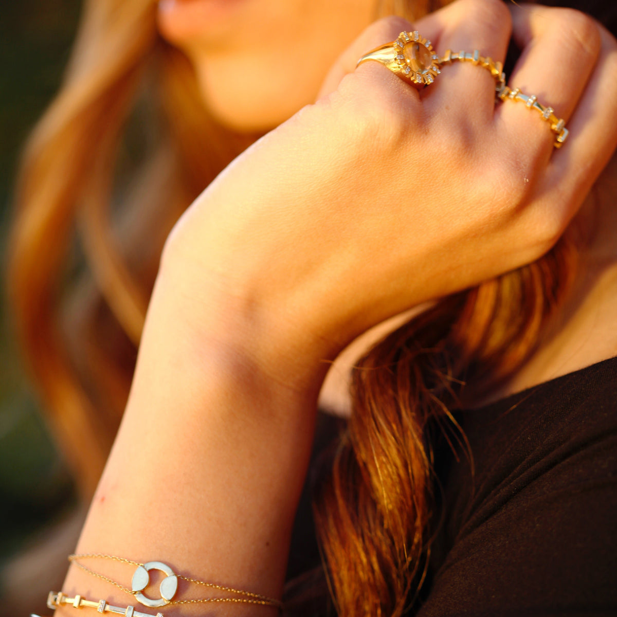 Aiva Yellow Gold Diamond Ring